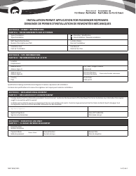 Form NWT9393 Installation Permit Application for Passenger Ropeways - Northwest Territories, Canada (English/French)