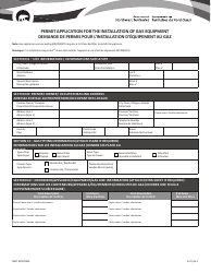 Form NWT9376 Permit Application for the Installation of Gas Equipment - Northwest Territories, Canada (English/French)