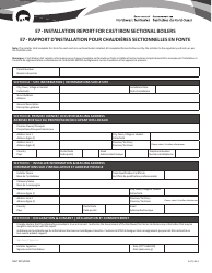 Form NWT9374 E7 - Installation Report for Cast Iron Sectional Boilers - Northwest Territories, Canada