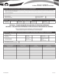 Form NWT9384 Application for Power Engineer Examination/Certification - Northwest Territories, Canada (English/French), Page 2