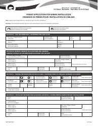Form NWT9382 Permit Application for Wiring Installation - Northwest Territories, Canada (English/French)