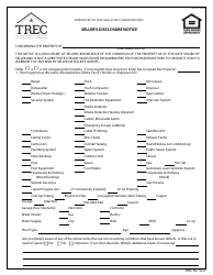 TREC Form 55-0 Seller&#039;s Disclosure Notice - Texas
