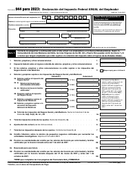 Document preview: IRS Formulario 944 (SP) Declaracion Del Impuesto Federal Anual Del Empleador (Spanish), 2023