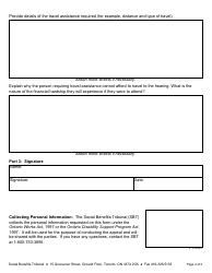 Form 6 Request for Travel Assistance - Ontario, Canada, Page 2