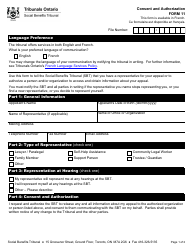 Document preview: Form 11 Consent and Authorization - Ontario, Canada