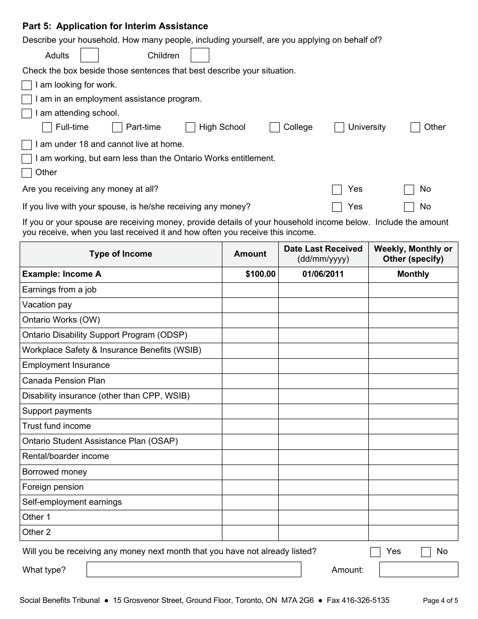Form 1 Appeal - Ontario, Canada, Page 5