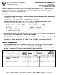 Forme 5 Nouveaux Renseignements Medicaux - Ontario, Canada (French)