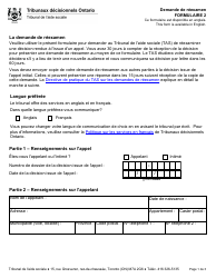 Document preview: Forme 2 Demande De Reexamen - Ontario, Canada (French)