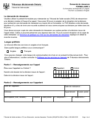 Forme 2 Demande De Reexamen - Ontario, Canada (French)