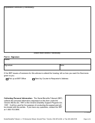 Form 8 Request for Summons - Ontario, Canada, Page 2