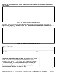 Forme 6 Demande D&#039;allocation Pour Frais De Deplacement - Ontario, Canada (French), Page 2