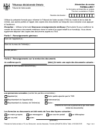 Forme 7 Attestation De Remise - Ontario, Canada (French)