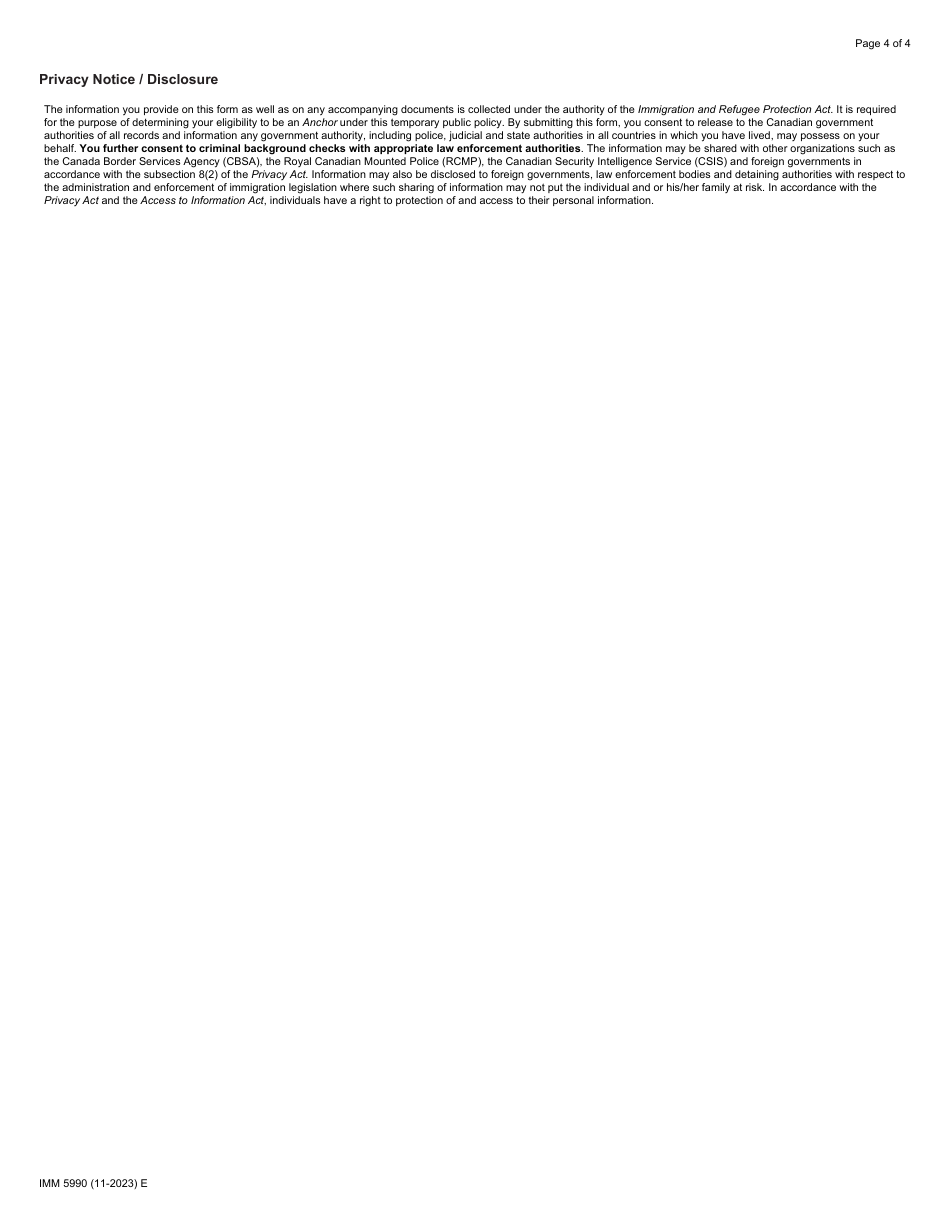 Form IMM5990 Statutory Declaration to Confirm the Relationship of an Extended Family Member in Canada - Canada, Page 4