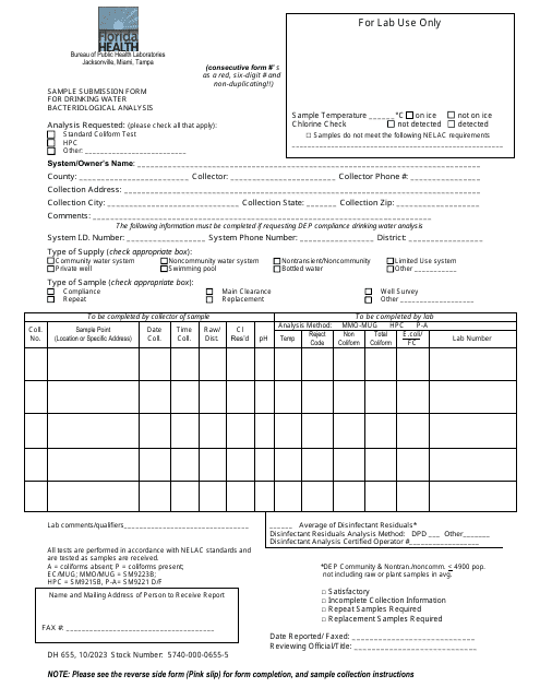 Form DH655  Printable Pdf