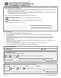 Application for Temporary Use of an Annual License (Tual) - Oregon, Page 3