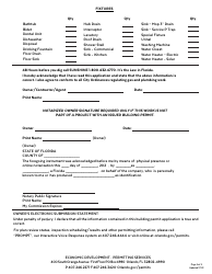 Plumbing Permit Application - City of Orlando, Florida, Page 2