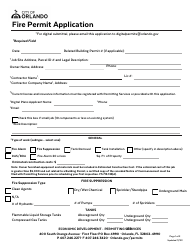 Document preview: Fire Permit Application - City of Orlando, Florida