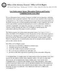 Document preview: Va. OCR-PM Form 01 Law Enforcment Agency Misconduct Pattern and Practice Complaint Form - Virginia