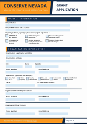 Conserve Nevada Grant Application - Nevada