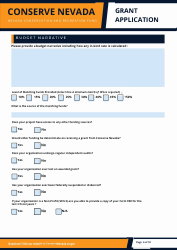Conserve Nevada Grant Application - Nevada, Page 6