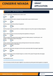 Conserve Nevada Grant Application - Nevada, Page 8