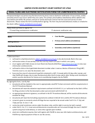 Document preview: Email Filing and Electronic Notification Form for Unrepresented Parties - Utah