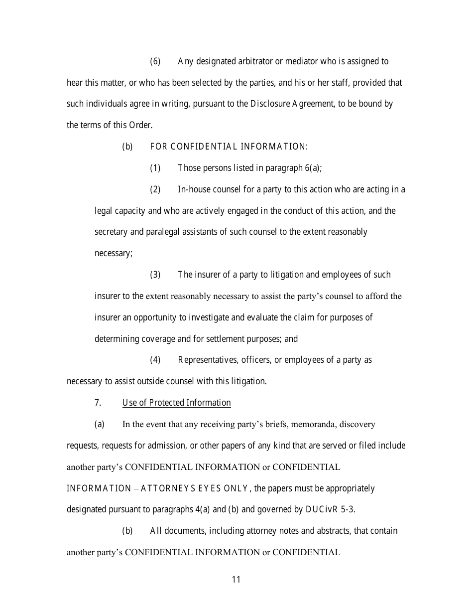 Standard Protective Order (For Cases Filed Before December 1, 2023) - Utah, Page 11