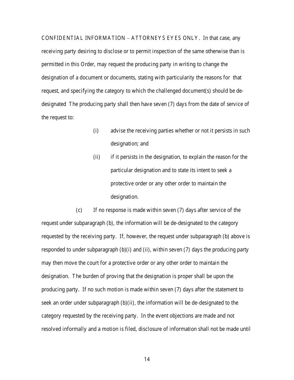 Standard Protective Order (For Cases Filed Before December 1, 2023) - Utah, Page 14