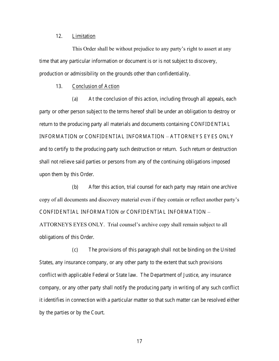 Standard Protective Order (For Cases Filed Before December 1, 2023) - Utah, Page 17