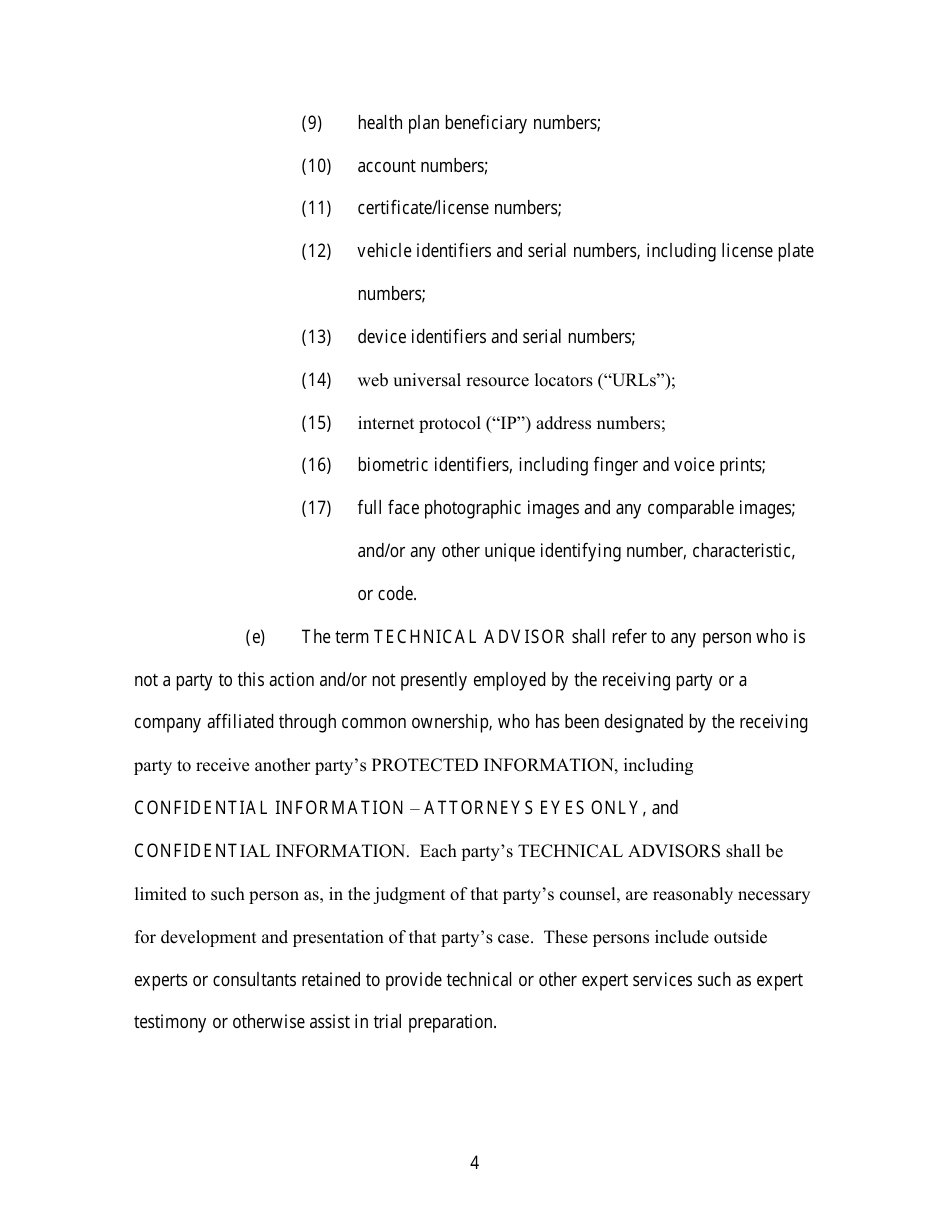 Standard Protective Order (For Cases Filed Before December 1, 2023) - Utah, Page 4