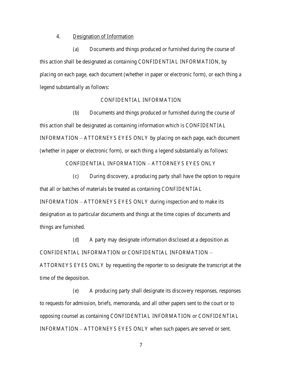Standard Protective Order (For Cases Filed Before December 1, 2023) - Utah, Page 7