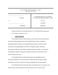 Document preview: Standard Protective Order (For Cases Filed Before December 1, 2023) - Utah