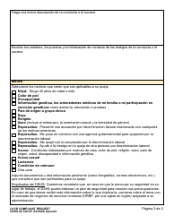 DSHS Formulario 02-740 Solicitud De Queja De La Ojcr - Washington (Spanish), Page 2