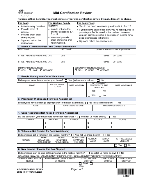 DSHS Form 14-467  Printable Pdf