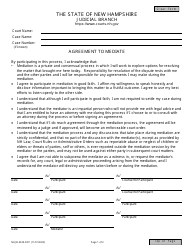 Form NHJB-3229-DFP Agreement to Mediate - New Hampshire