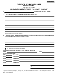 Document preview: Form NHJB-2330-DS Probable Cause Statement for Arrest Warrant - New Hampshire