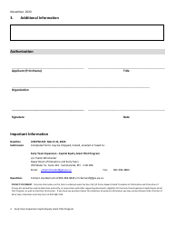 Early Years Expansion Capital Equity Grant Pilot Program Application Form - Prince Edward Island, Canada, Page 3