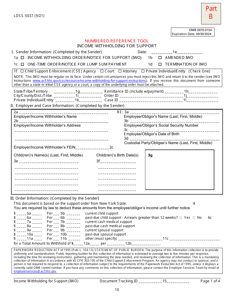 Instructions for Form LDSS-5037, LDSS-5038 Income Withholding for Support - New York, Page 10