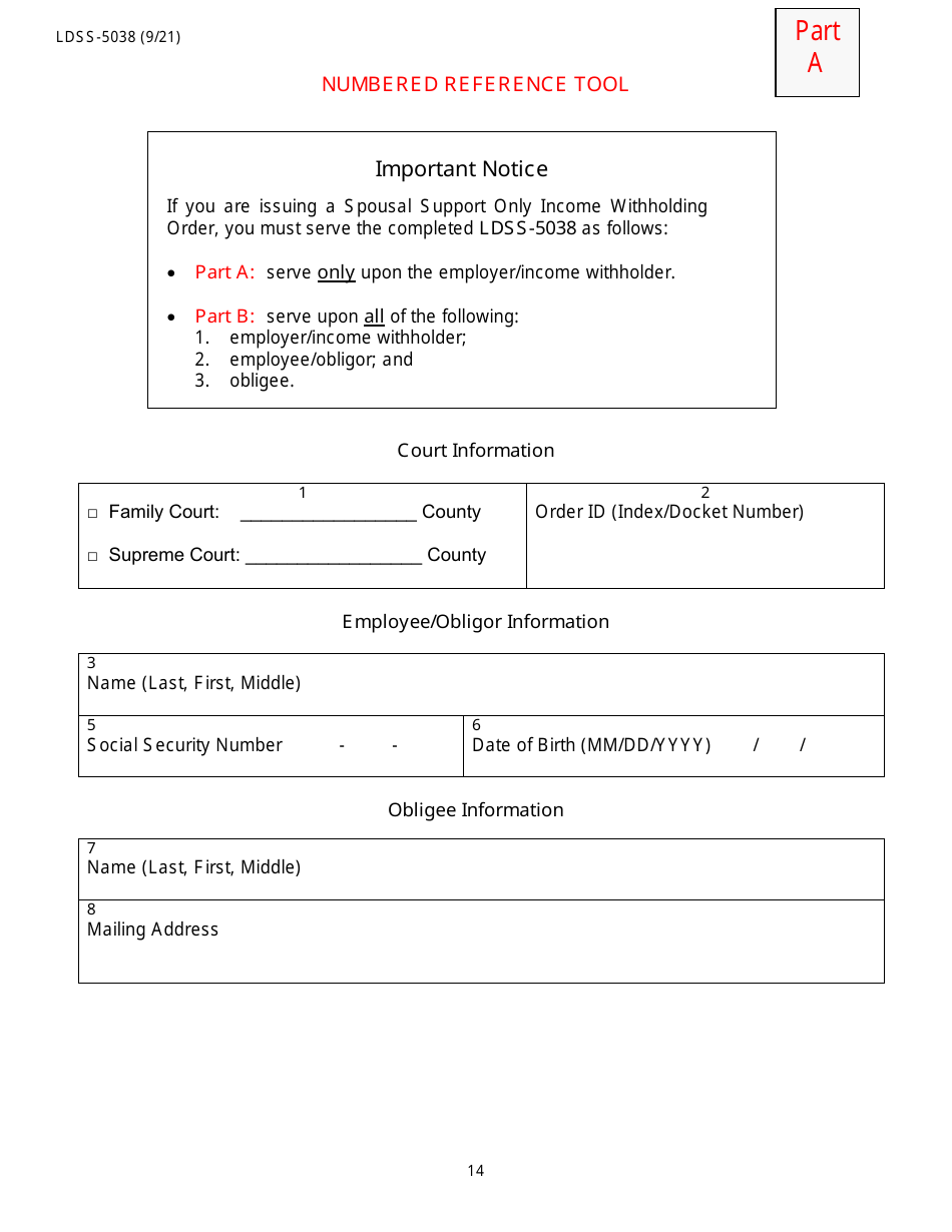 Instructions for Form LDSS-5037, LDSS-5038 Income Withholding for Support - New York, Page 14