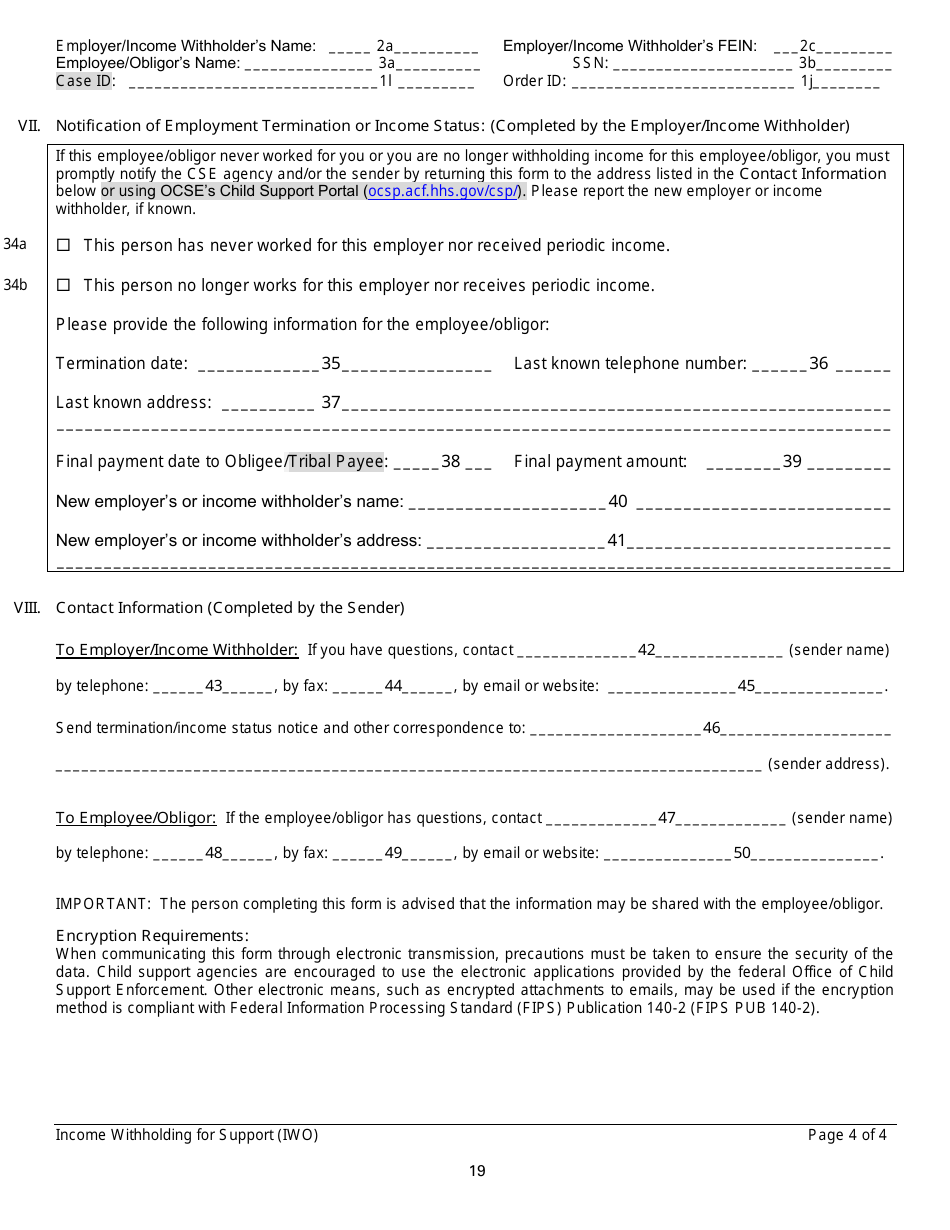 Instructions for Form LDSS-5037, LDSS-5038 Income Withholding for Support - New York, Page 19