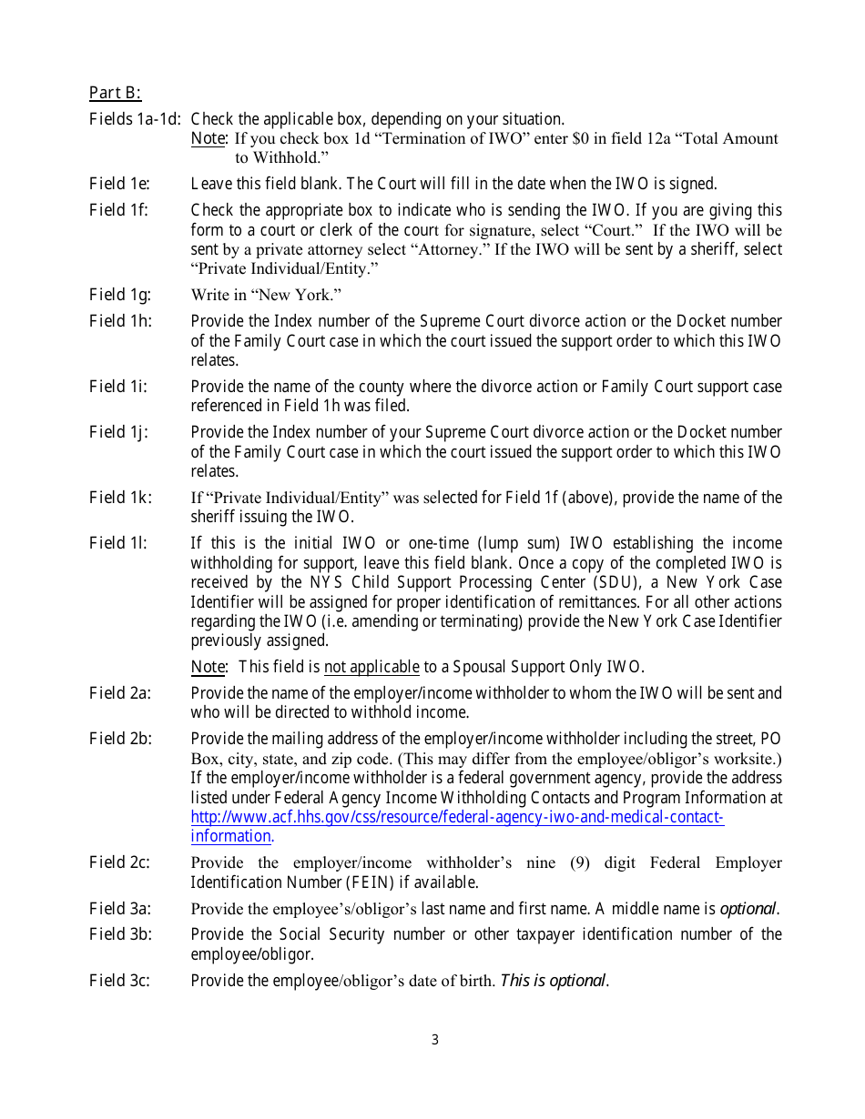 Instructions for Form LDSS-5037, LDSS-5038 Income Withholding for Support - New York, Page 3