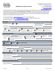 Document preview: DNR Form 542-0104 Notification of Intent to Install - Iowa