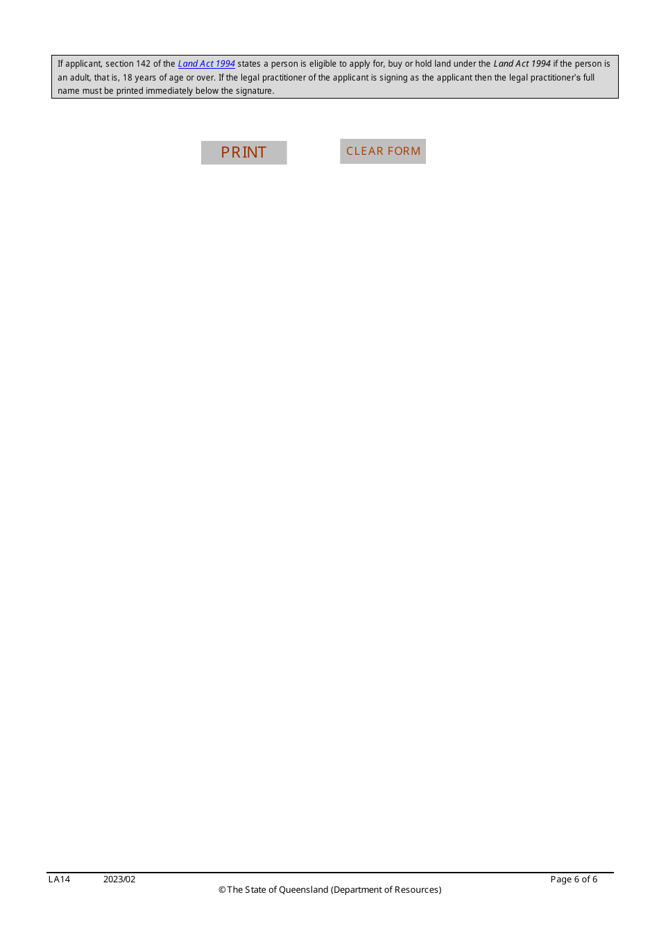 Form LA14 Part B Internal Review of Original Decision Application - Queensland, Australia, Page 6