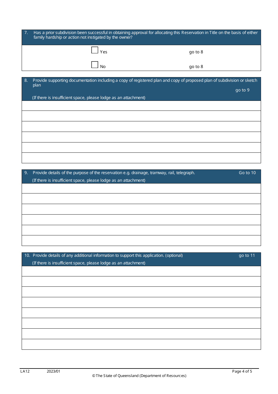 Form LA12 Part B Allocate or Purchase a Reservation in Title Application - Queensland, Australia, Page 4