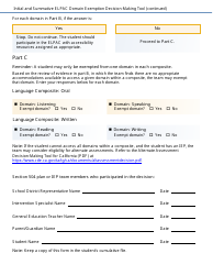 Initial and Summative Elpac Domain Exemption Decision-Making Tool - California, Page 2