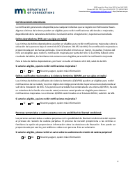 Formulario De Solucitud De Notificaciones Para Minnesota Haven - Minnesota (Spanish), Page 4