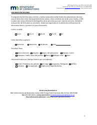 Formulario De Solucitud De Notificaciones Para Minnesota Haven - Minnesota (Spanish), Page 5