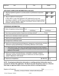 Form 37A-201 Clinical Social Worker in-State Experience Verification - California, Page 2