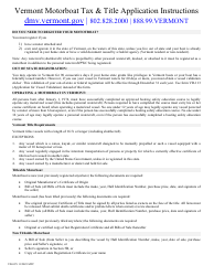 Document preview: Instructions for Form VD-037 Application for Motorboat Registration - Vermont