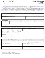 Document preview: Form VD-012 Vermont Dealer Appraisal - Vermont